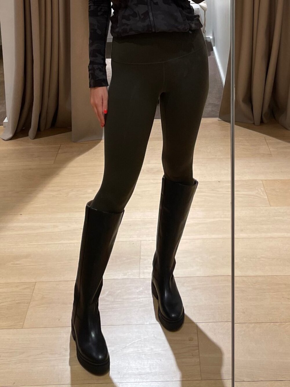 Maje Platform Leather Knee High Riding Boots, Black, 37.5